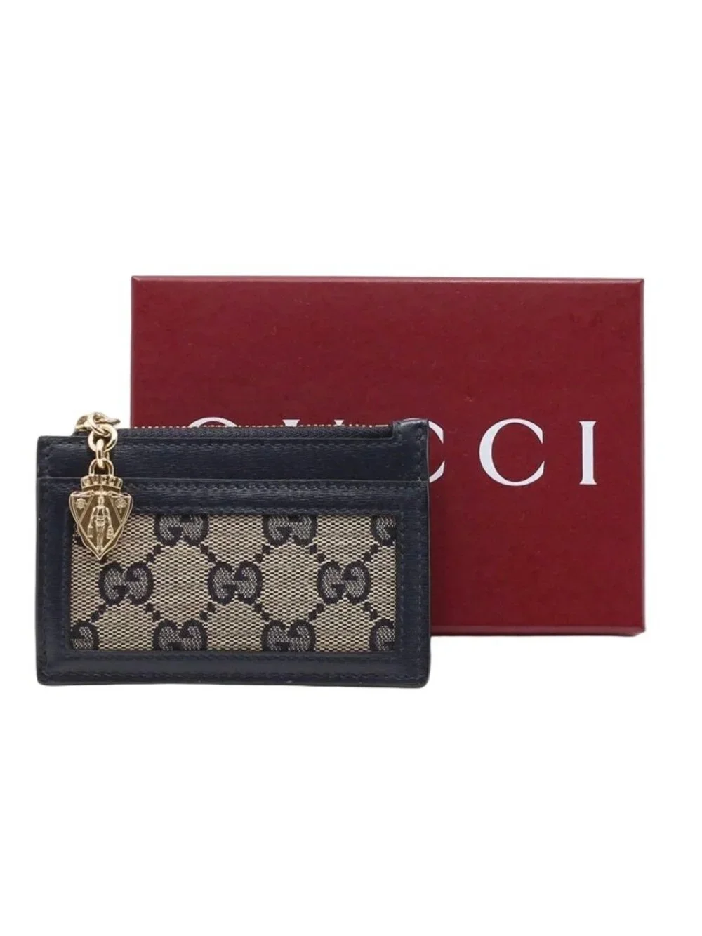 Gucci GG Canvas Card Case Coin Purse Business Holder